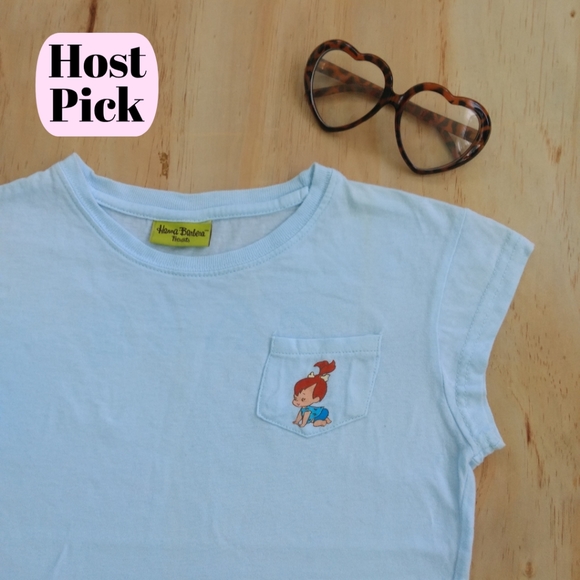 Vintage Tops - 90s Vintage Pebbles Flintstone Graphic Baby Tee